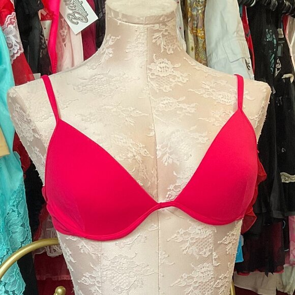 Moschino swim Underwire V-Neck T-Shirt Bra Spaghetti Strap Size XL Red - Picture 1 of 4